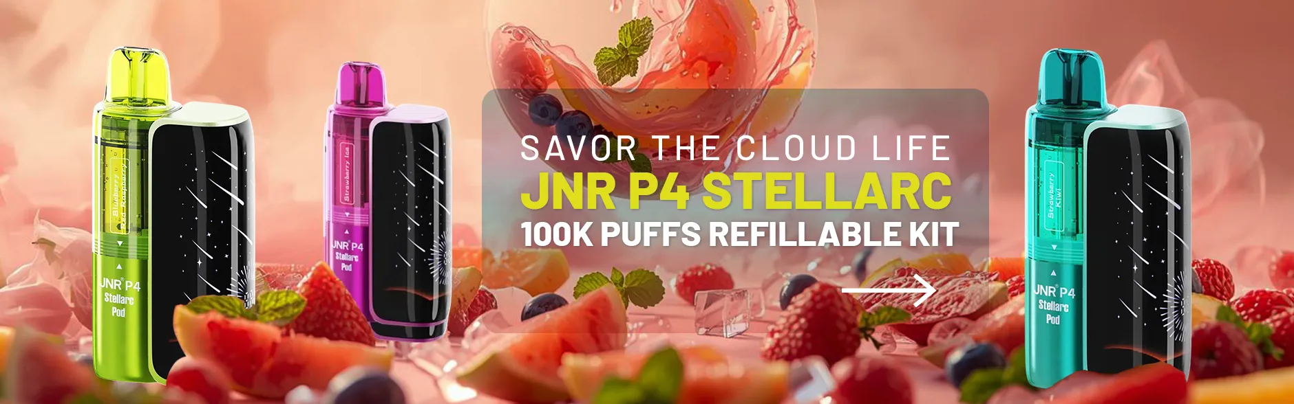 JNR P4 Stellarc 100K Puffs Refillable Pod Kit