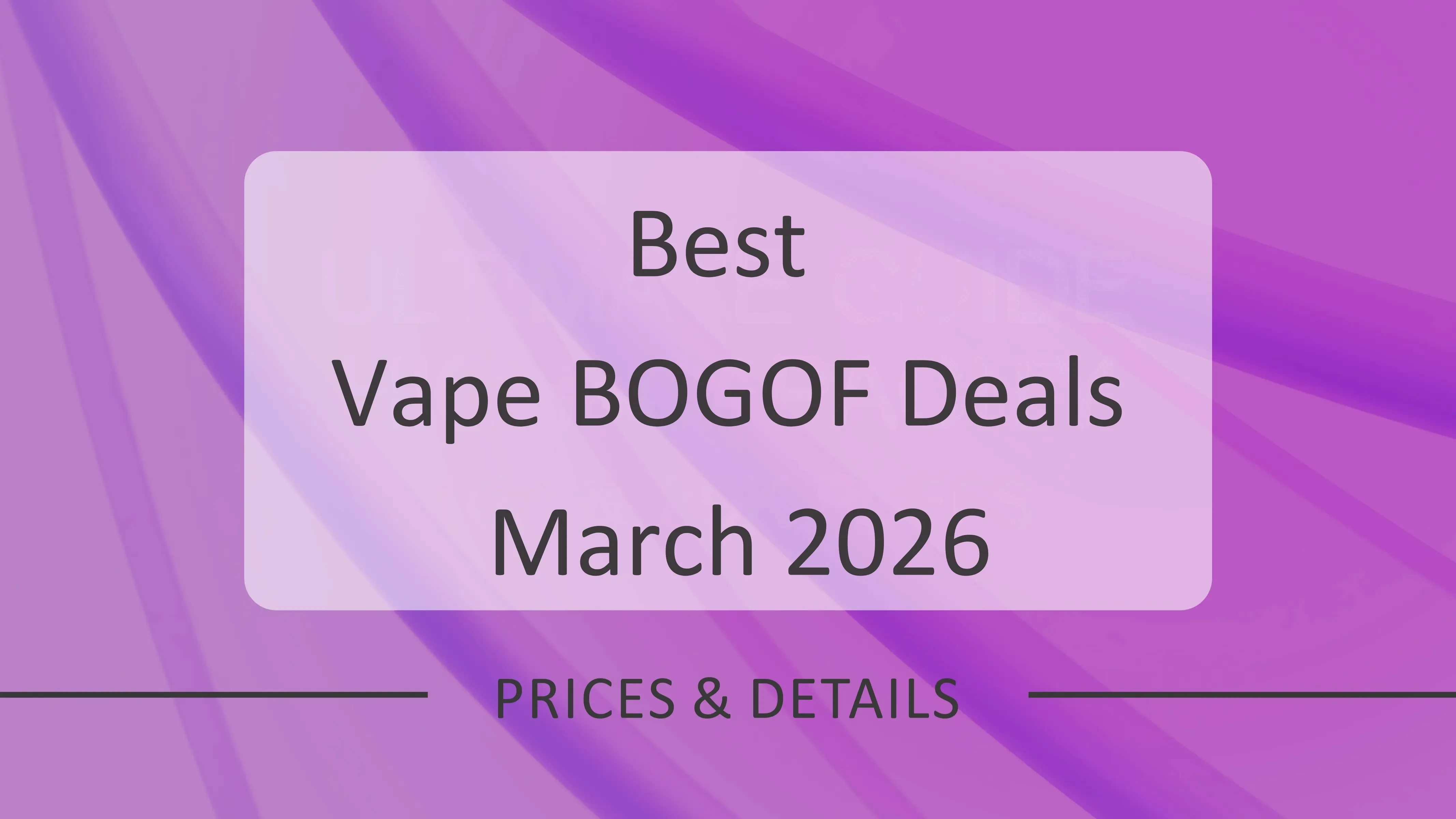 Best Vape BOGOF Deals March 2026: Top Prefilled Pod Kits from £5.99 | Ninja Vapes