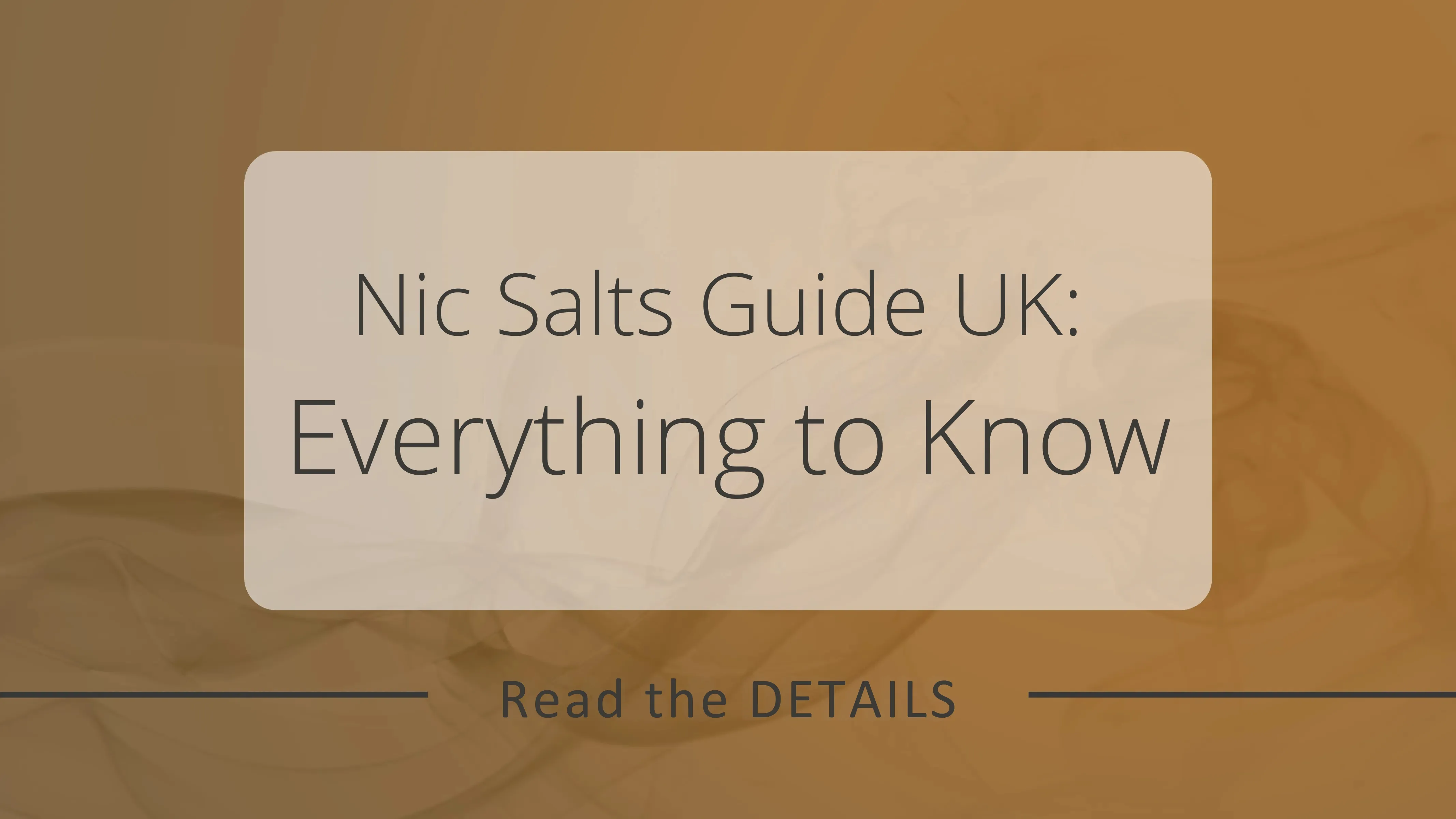 Learn How Nic Salts Work