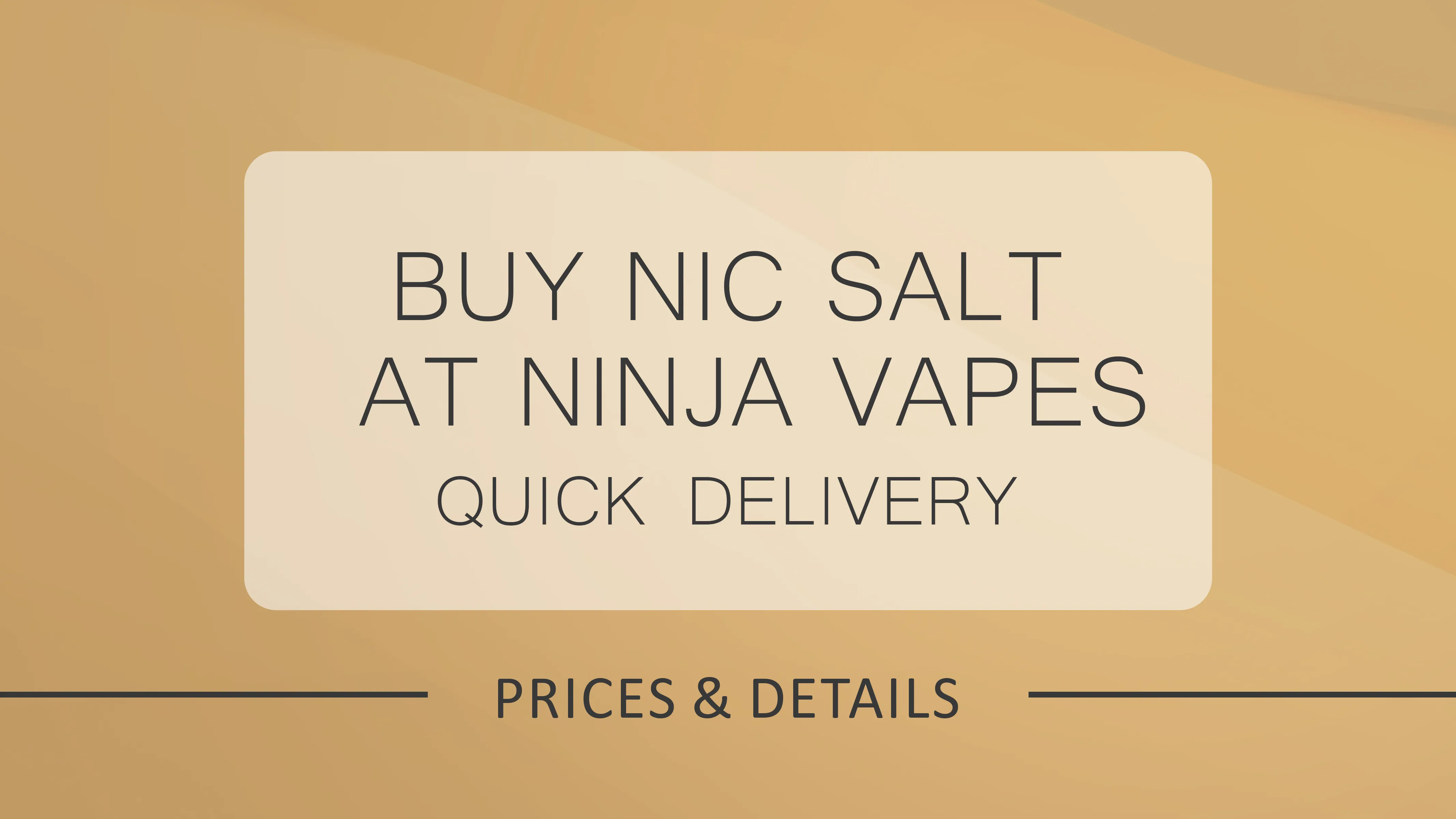 Buy Nic Salt E-Liquids Online at Ninja Vapes