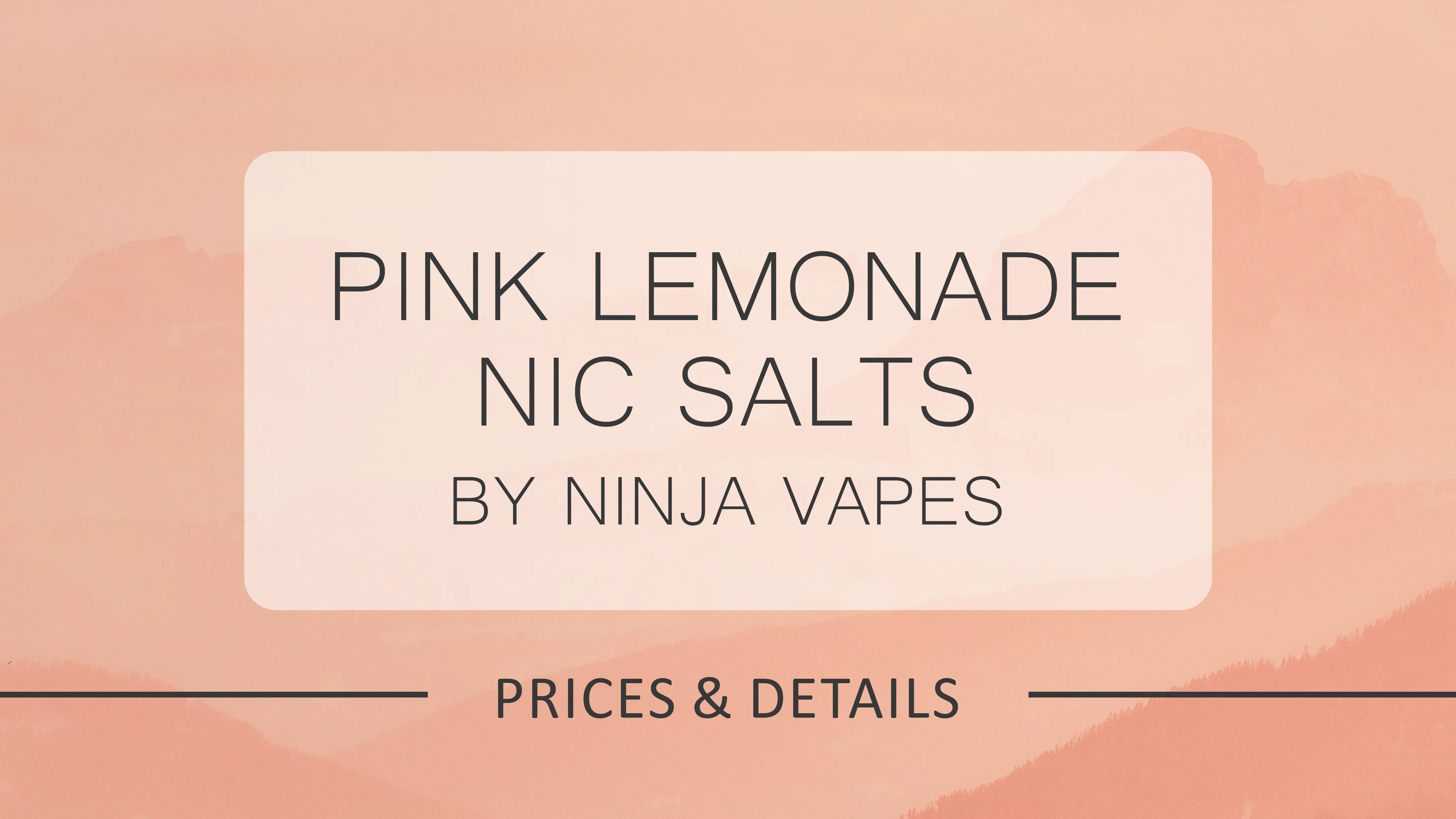 Nic Salts: A Flavour Explosion