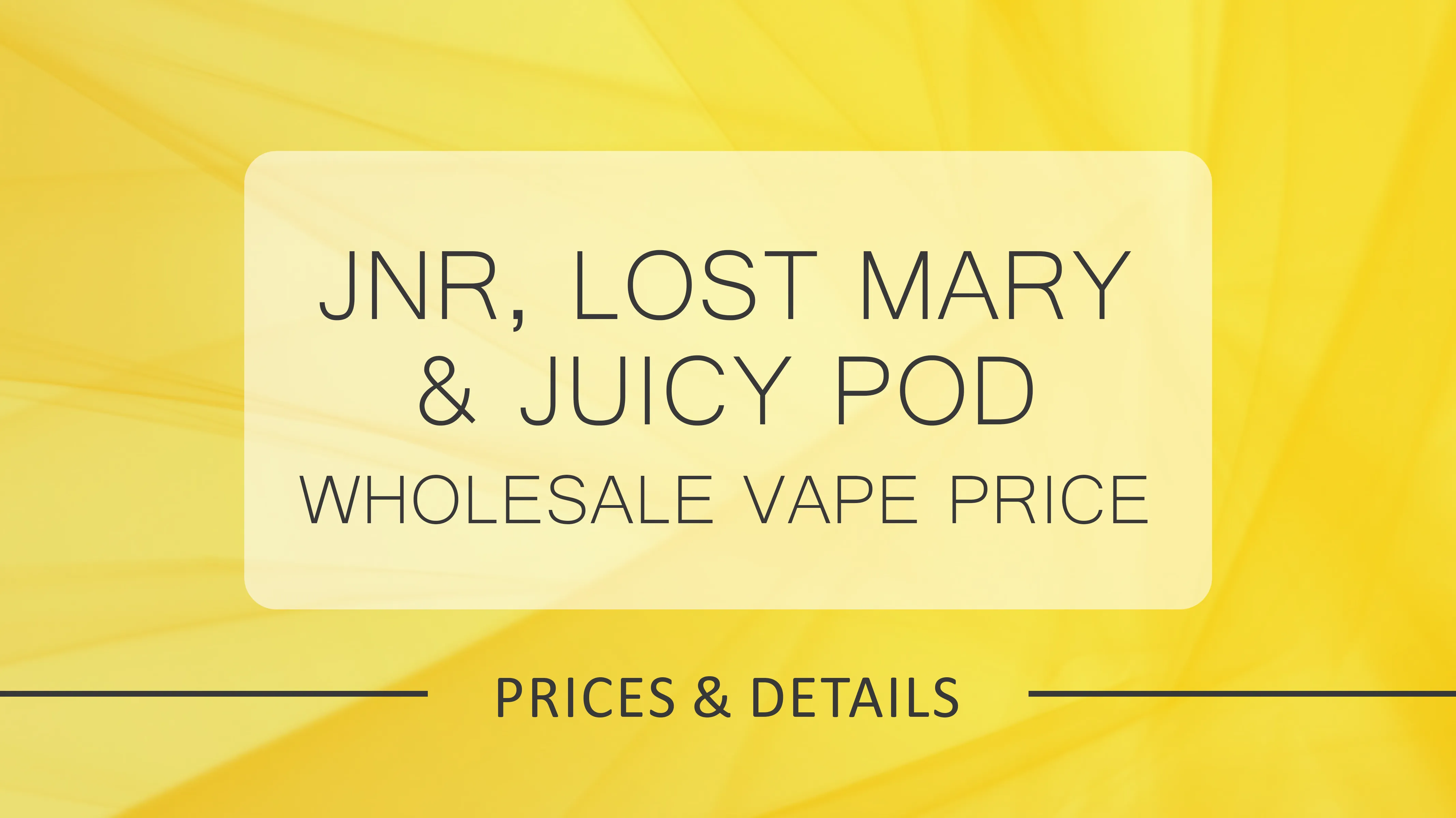 2026 UK Wholesale Vape Price Guide: JNR, Lost Mary & Juicy Pod Bulk Deals | Ninja Vapes