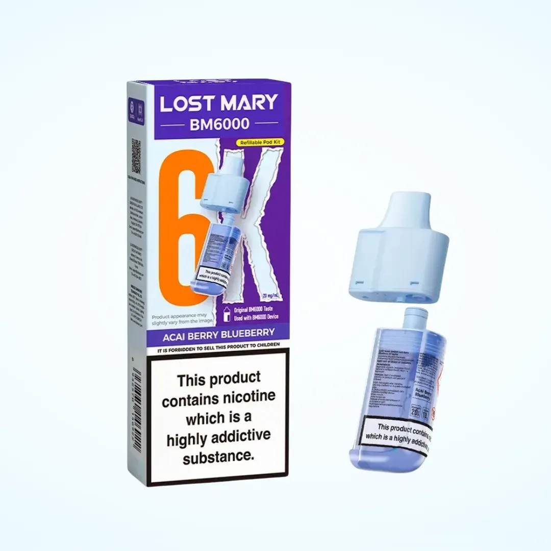 Acai Berry Blueberry Lost Mary BM6000 Refill Pack Pod