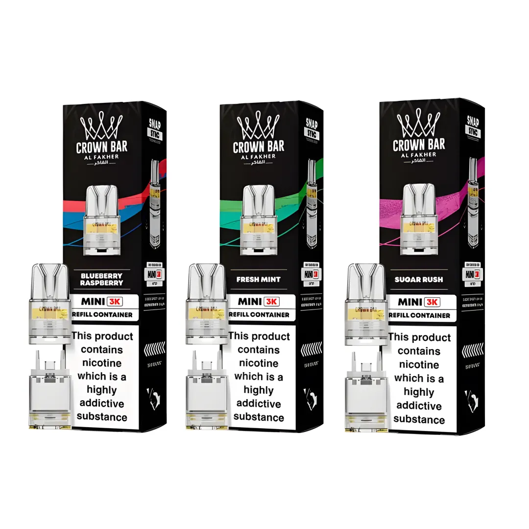 Al Fakher Crown Bar Mini 3K Refill Pods | Only £1.99 | Any 3 for £5