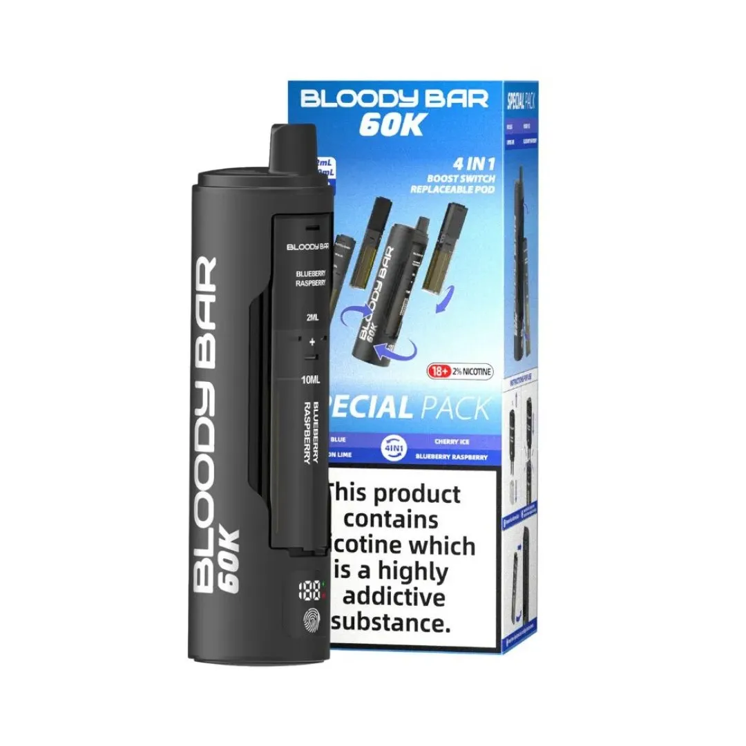 Box of 5 / Box of 10 Bloody Bar 60K Puffs Prefilled Pod Kit