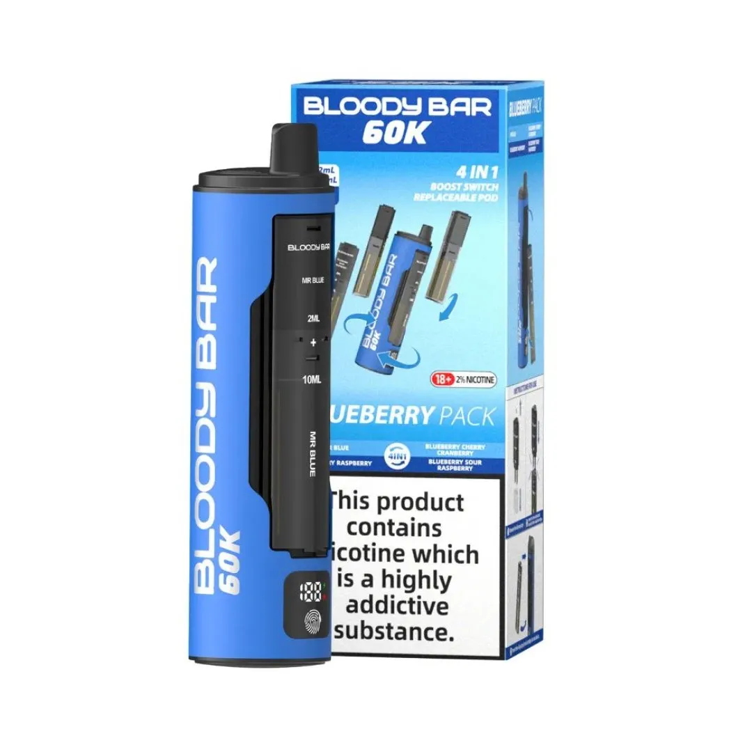 Box of 5 / Box of 10 Bloody Bar 60K Puffs Prefilled Pod Kit