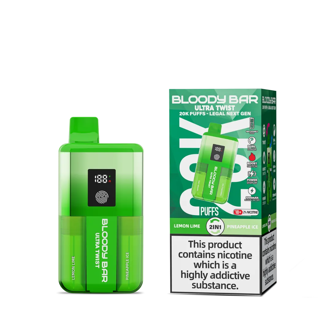 Box of 10 Bloody Bar Ultra Twist 20K Puffs Vape Kit | Only £99.99