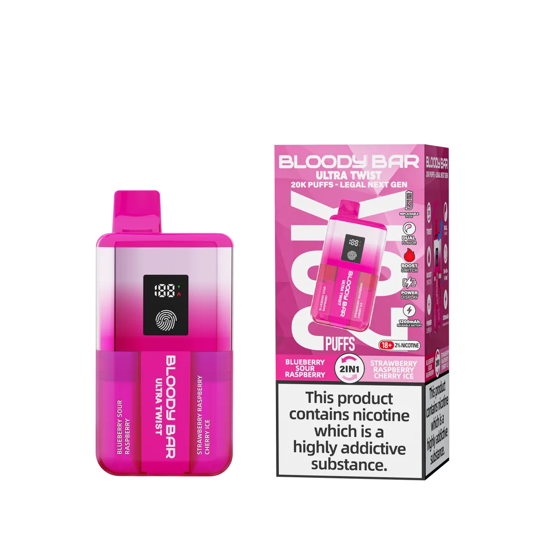 Box of 10 Bloody Bar Ultra Twist 20K Puffs Vape Kit | Only £99.99