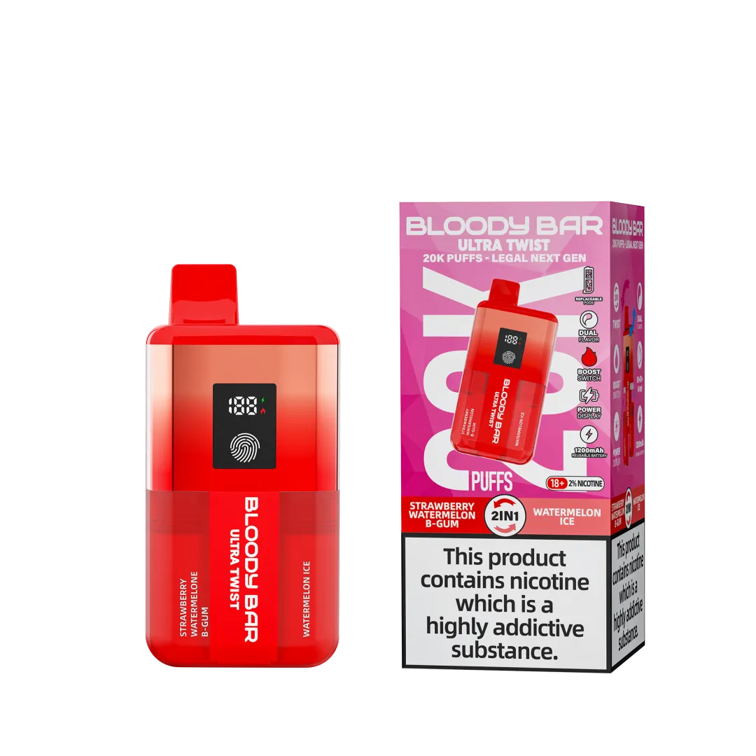 Box of 10 Bloody Bar Ultra Twist 20K Puffs Vape Kit | Only £99.99