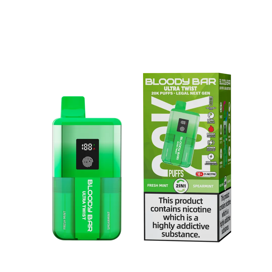 Box of 10 Bloody Bar Ultra Twist 20K Puffs Vape Kit | Only £99.99