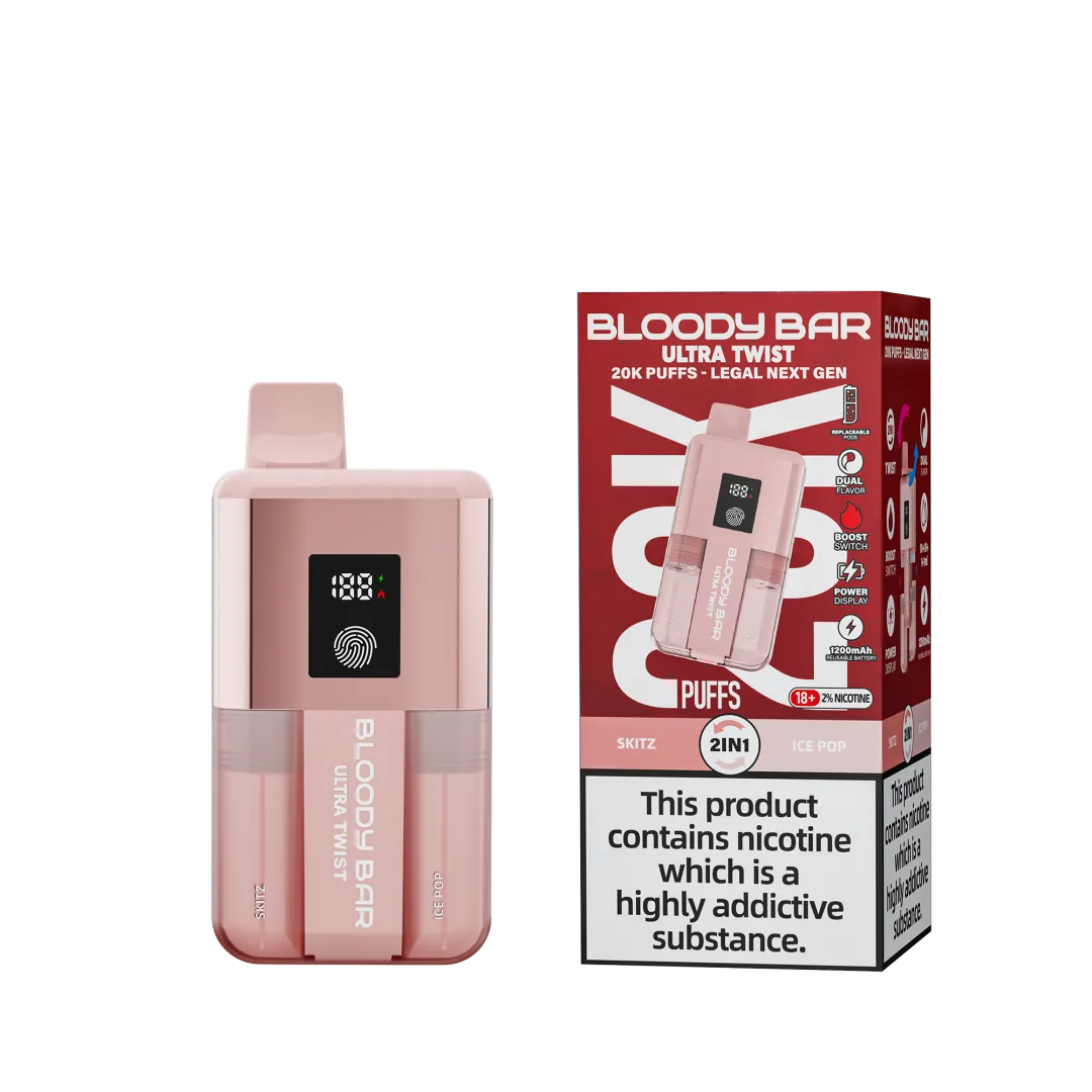 Box of 10 Bloody Bar Ultra Twist 20K Puffs Vape Kit | Only £99.99