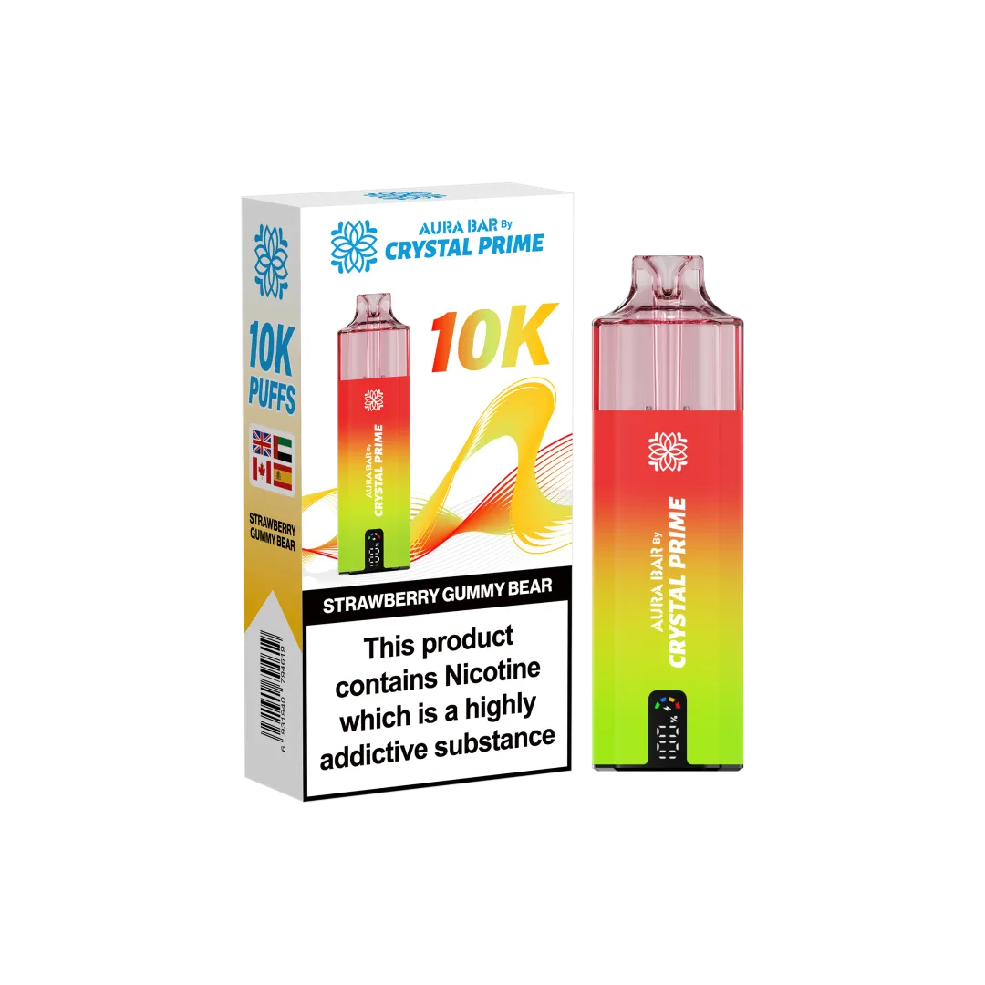 Box of 10 Crystal Prime 10000 Puffs Vape | Aura Bar