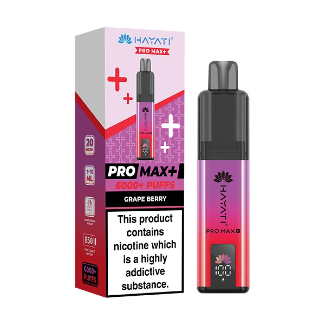 Box of 10 Hayati Pro Max Plus 6000 Puffs Prefilled Vape Kit | Only £76.99