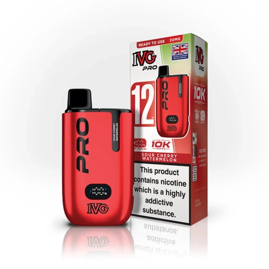 Box of 10 IVG Pro 12 10K Puffs Starter Kit 20MG