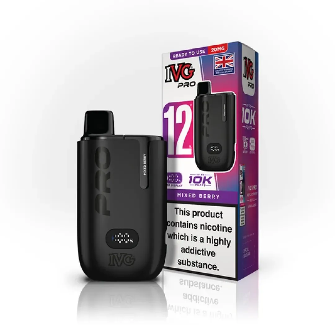 Box of 10 IVG Pro 12 10K Puffs Starter Kit 20MG
