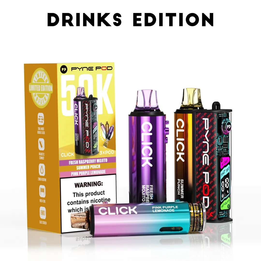 Box of 10 Pyne Pod Click 50K Puffs Prefilled Pod Kit | Only £89.99
