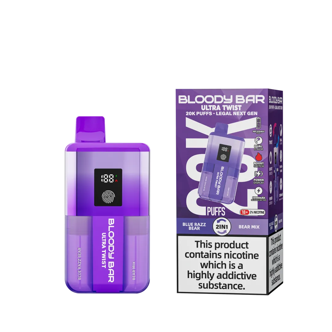 Box of 5 Bloody Bar Ultra Twist 20K Puffs Vape Kit | Only £49.99