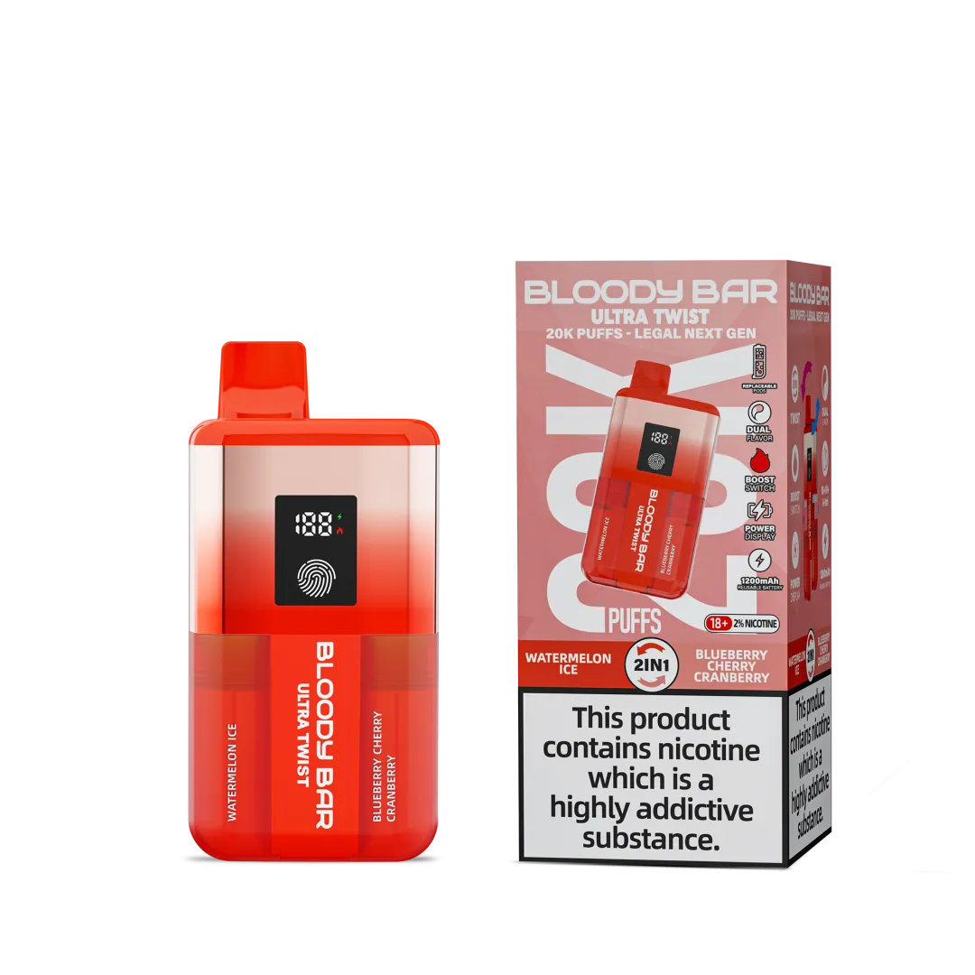 Box of 5 Bloody Bar Ultra Twist 20K Puffs Vape Kit | Only £49.99