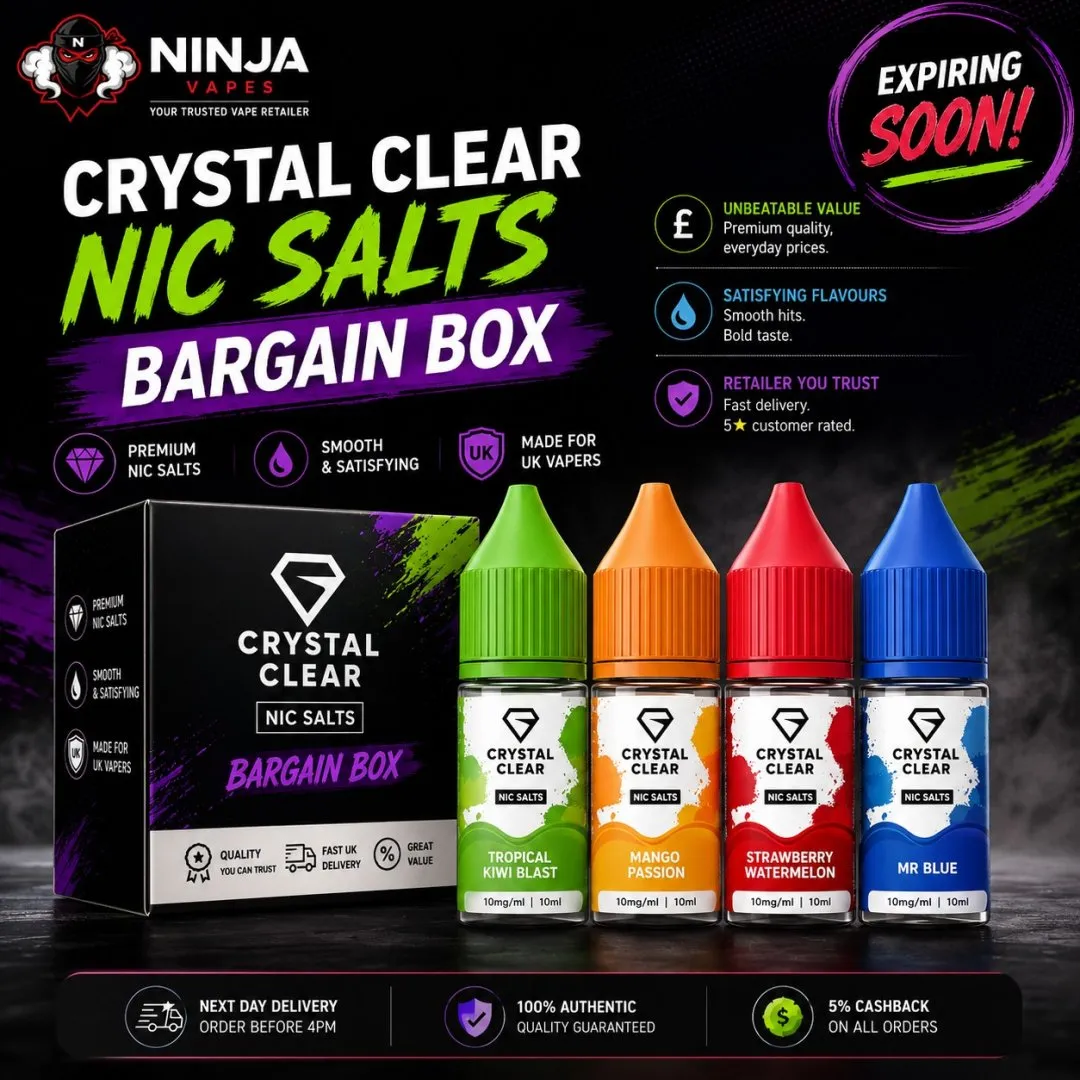 Crystal Clear Nic Salts | BARGAIN BOX | EXPIRING SOON | From £1.49