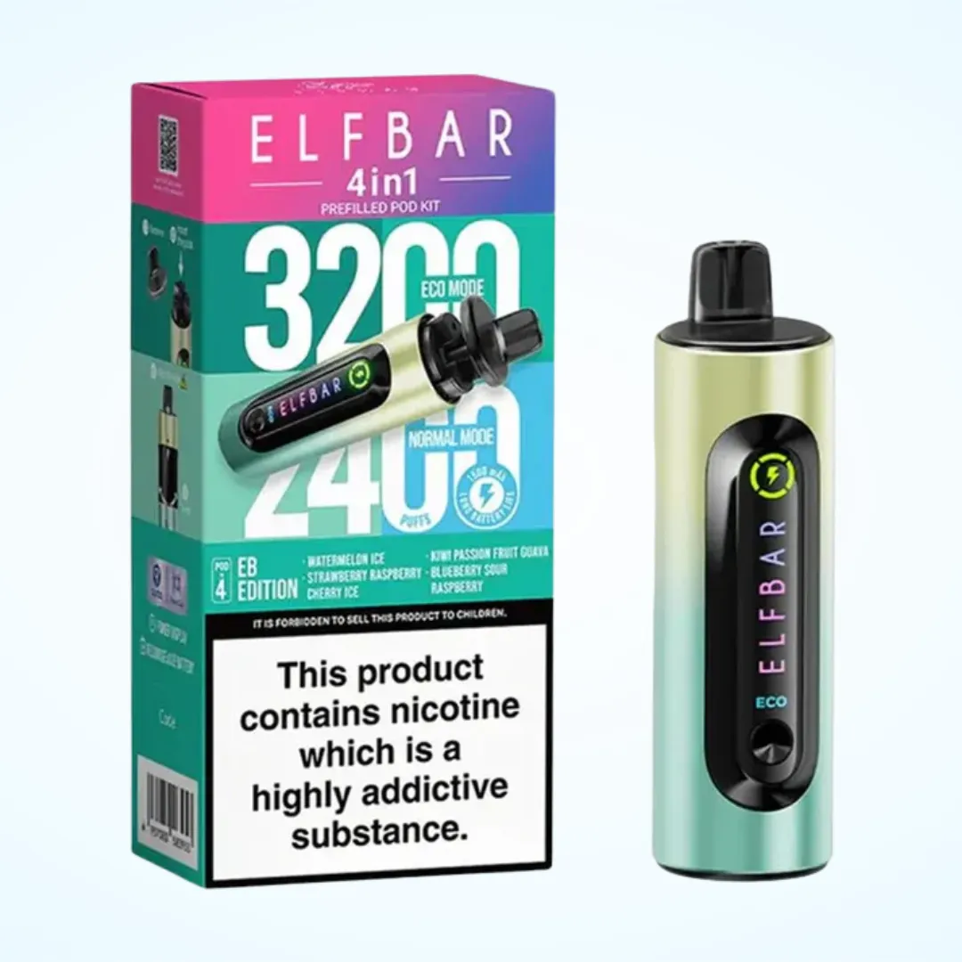 Elf Bar 4 in 1 3200 Puffs Prefilled Pod Kit | Only £7.49 | Any 3 for £20