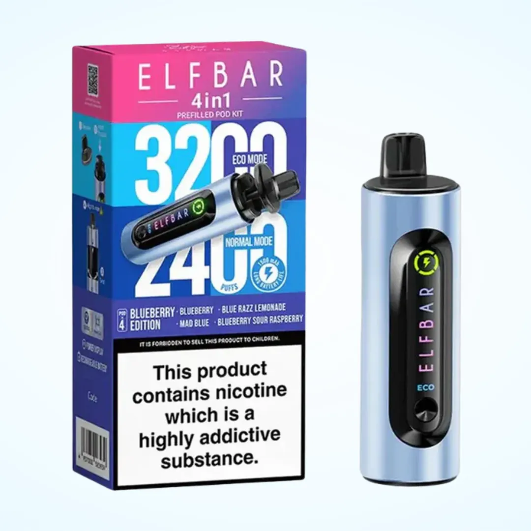 Elf Bar 4 in 1 3200 Puffs Prefilled Pod Kit | Only £7.49 | Any 3 for £20