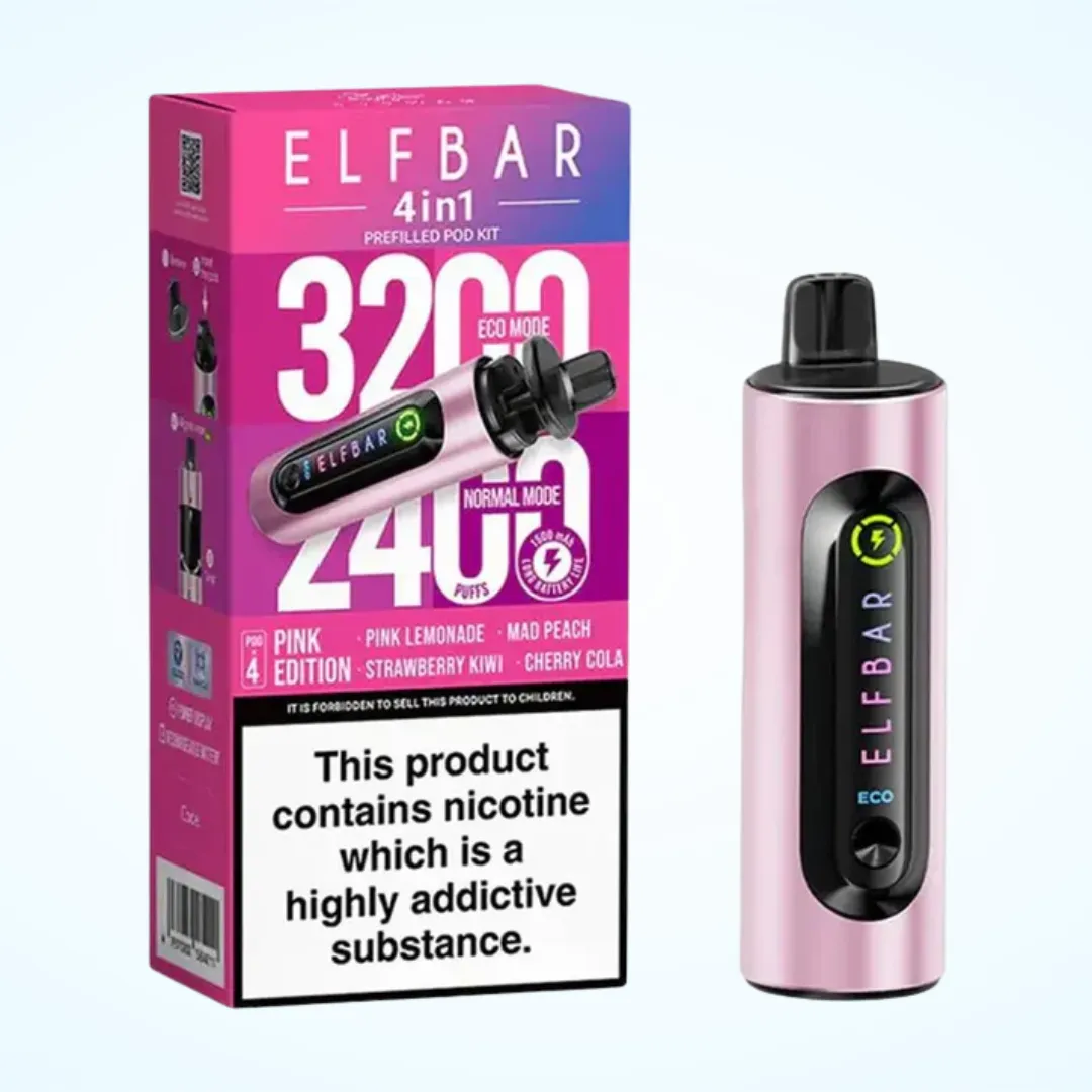 Elf Bar 4 in 1 3200 Puffs Prefilled Pod Kit | Only £7.49 | Any 3 for £20