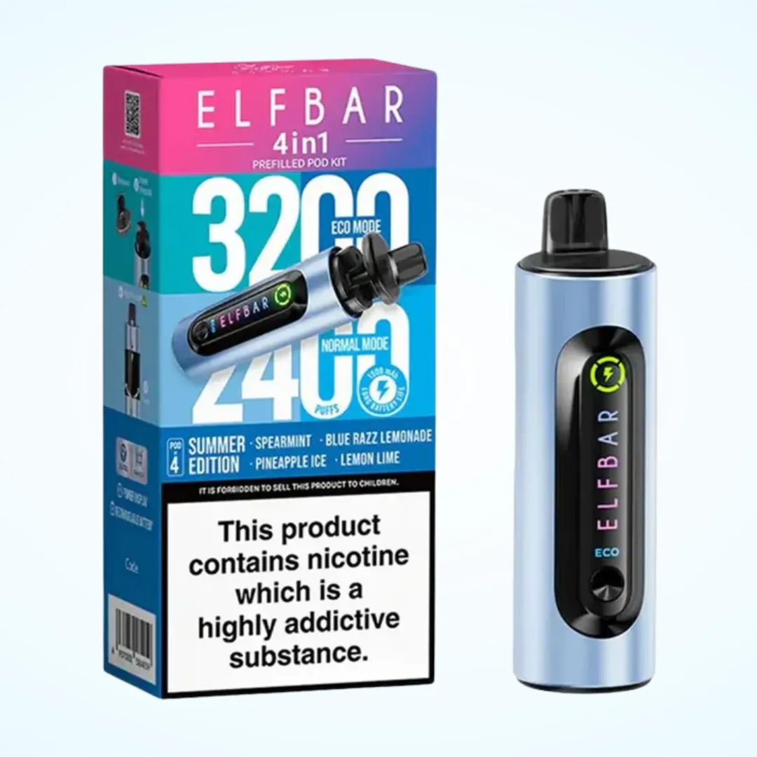 Elf Bar 4 in 1 3200 Puffs Prefilled Pod Kit | Only £7.49 | Any 3 for £20
