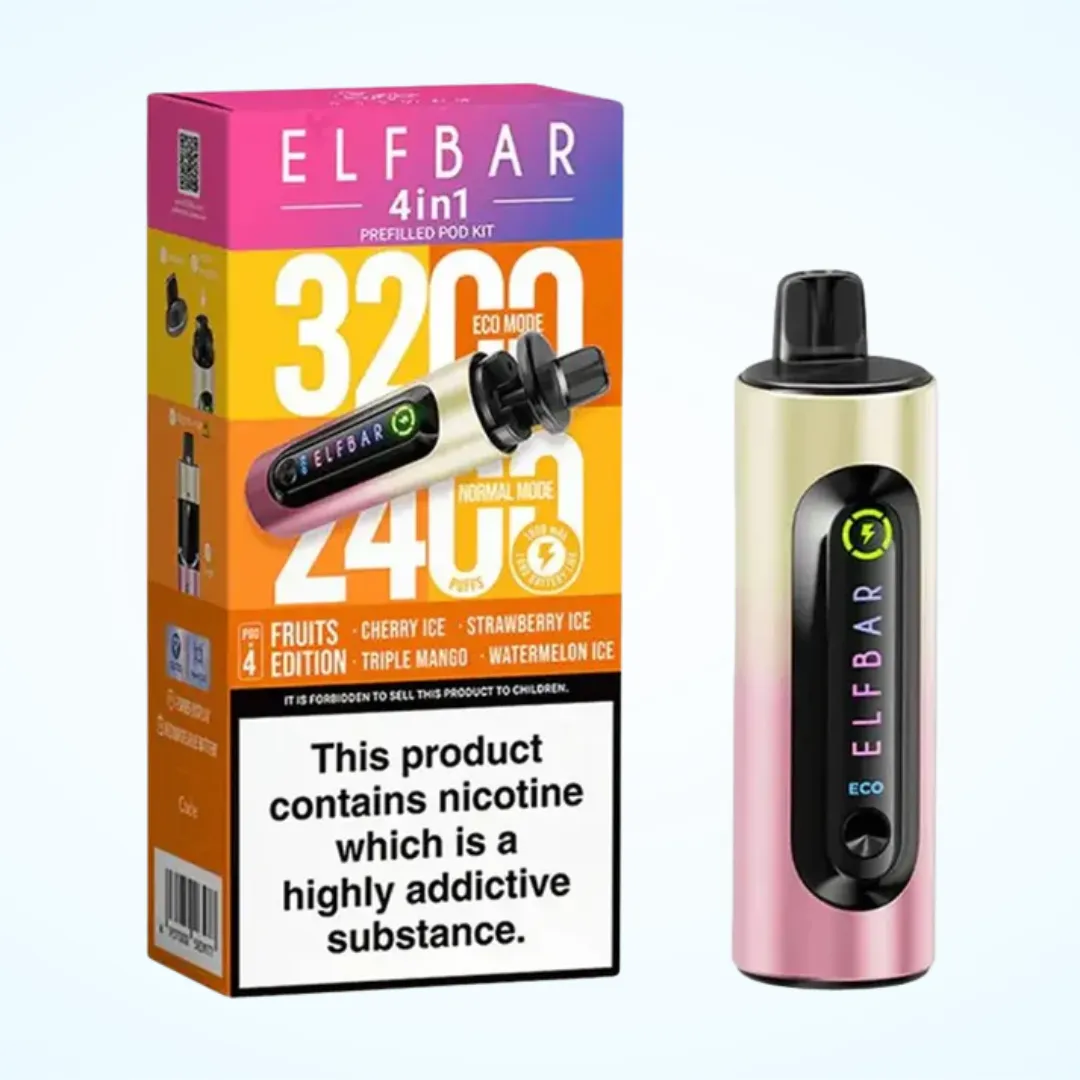 Elf Bar 4 in 1 3200 Puffs Prefilled Pod Kit | Only £7.49 | Any 3 for £20