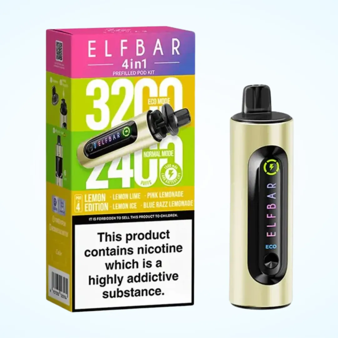 Elf Bar 4 in 1 3200 Puffs Prefilled Pod Kit | Only £7.49 | Any 3 for £20
