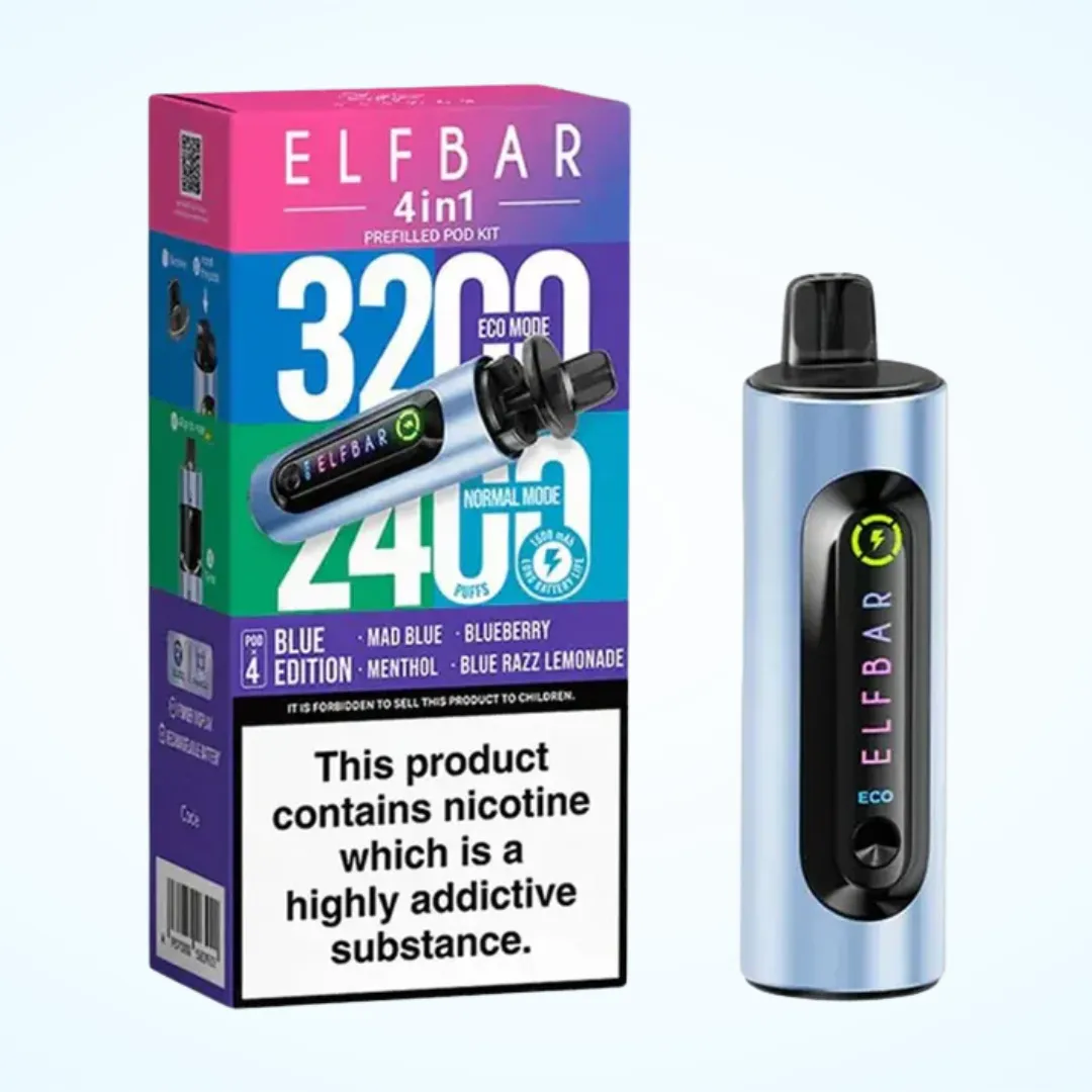 Elf Bar 4 in 1 3200 Puffs Prefilled Pod Kit | Only £7.49 | Any 3 for £20