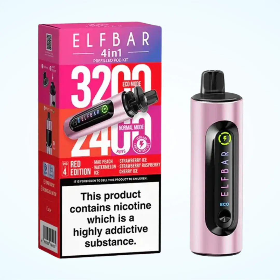 Elf Bar 4 in 1 3200 Puffs Prefilled Pod Kit | Only £7.49 | Any 3 for £20