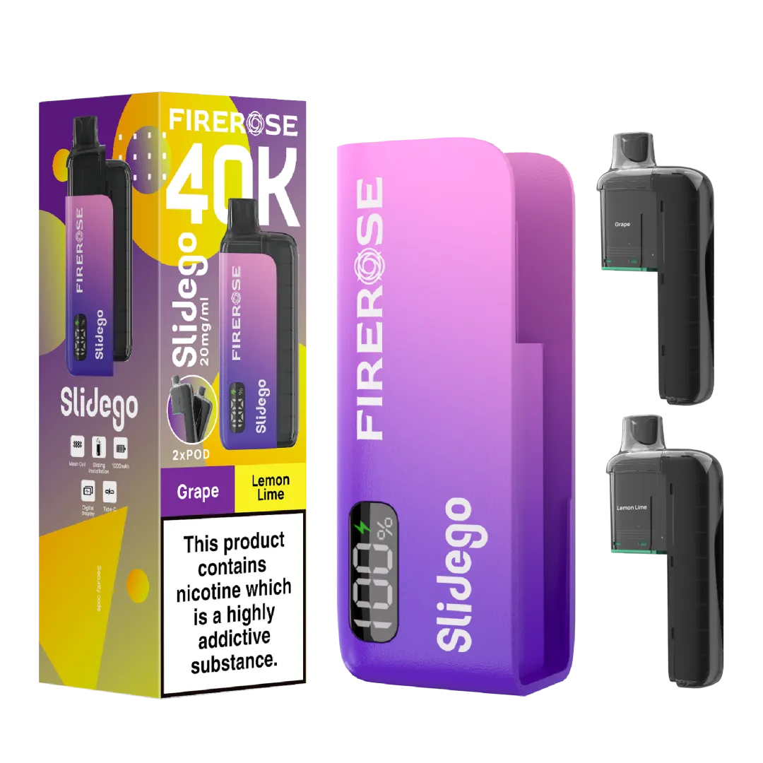 Firerose Slidego 40K Puffs Prefilled Pod Kit | Only £9.99 | Any 3 for £27