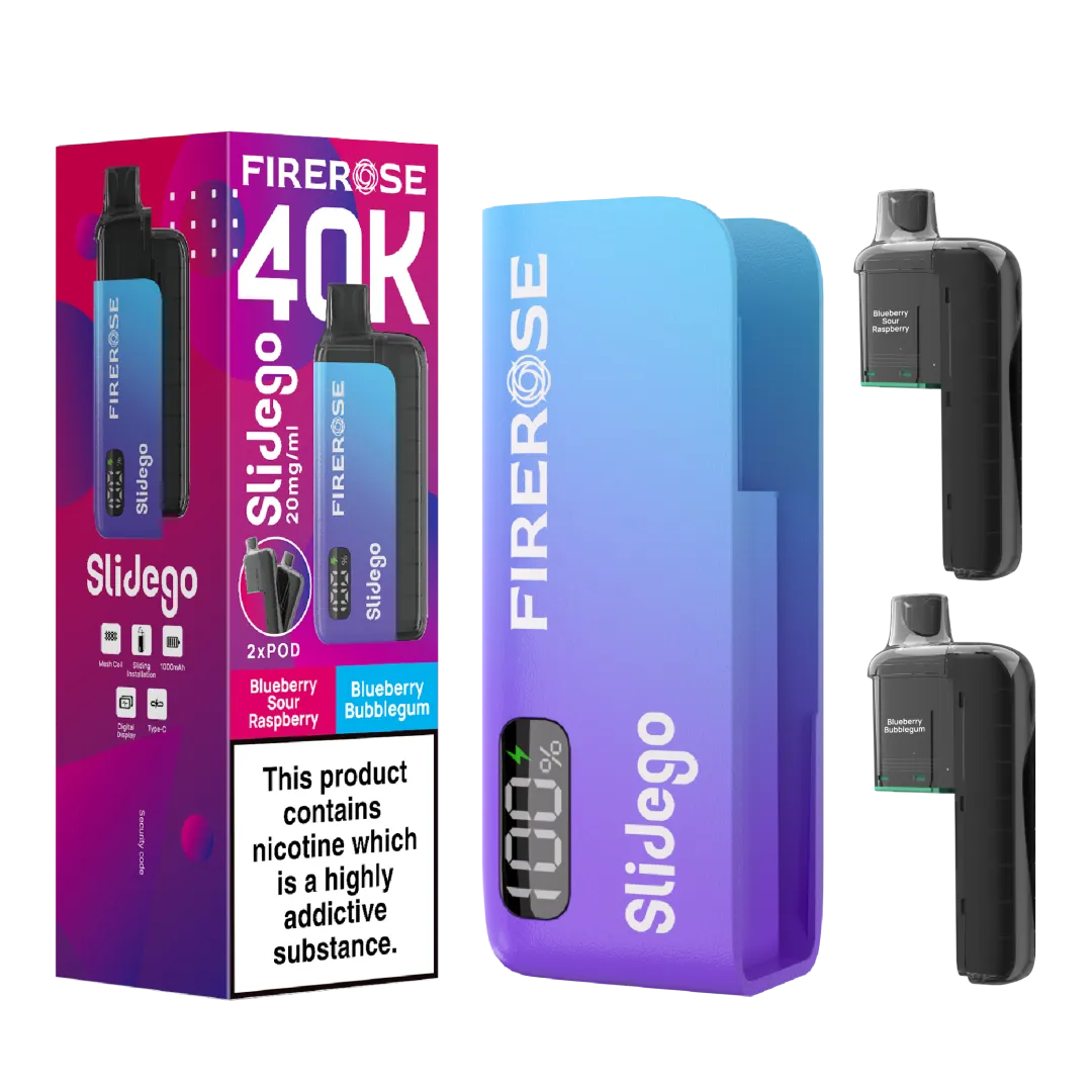 Firerose Slidego 40K Puffs Prefilled Pod Kit | Only £9.99 | Any 3 for £27