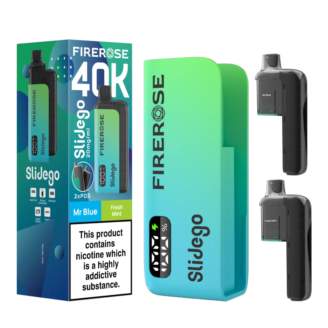 Firerose Slidego 40K Puffs Prefilled Pod Kit | Only £9.99 | Any 3 for £27