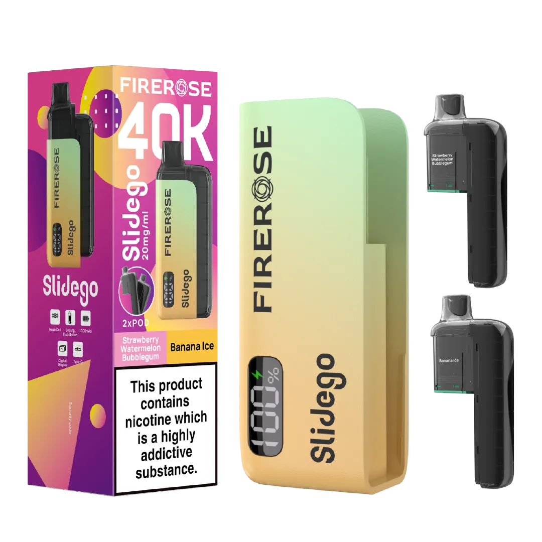 Firerose Slidego 40K Puffs Prefilled Pod Kit | Only £9.99 | Any 3 for £27