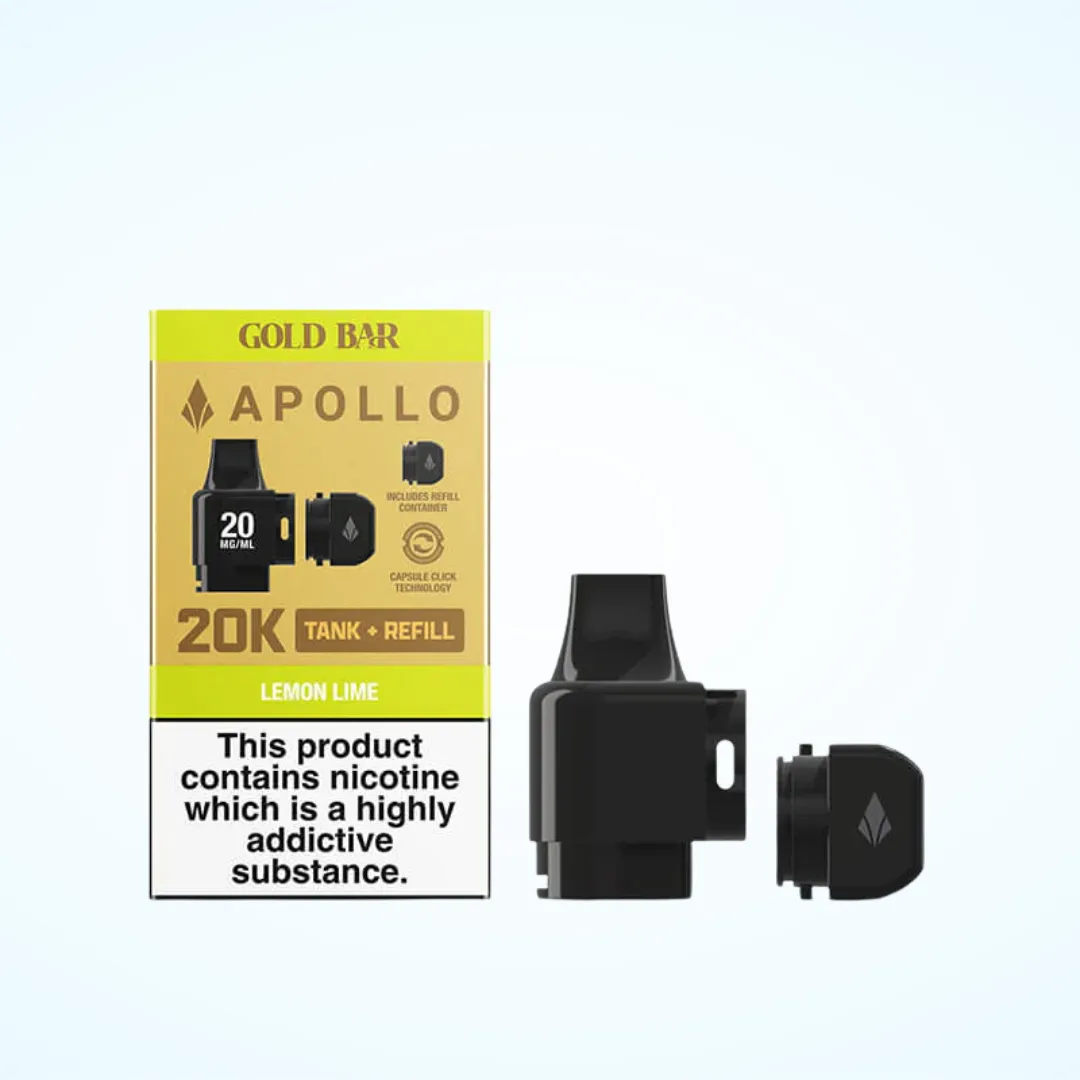 Gold Bar Apollo 20K Tank and Refill Pod | Only £4.99 | Buy 3 for £14