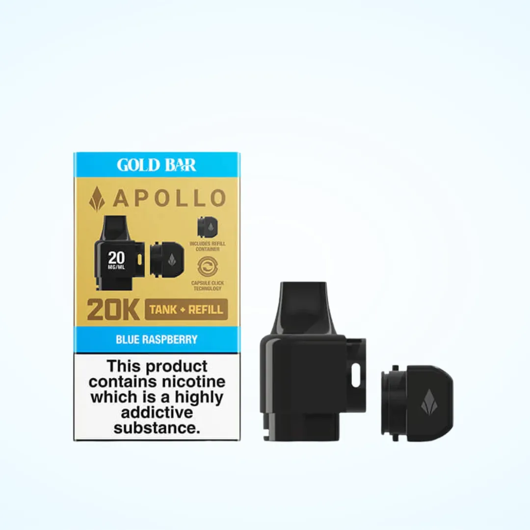 Gold Bar Apollo 20K Tank and Refill Pod | Only £4.99 | Buy 3 for £14