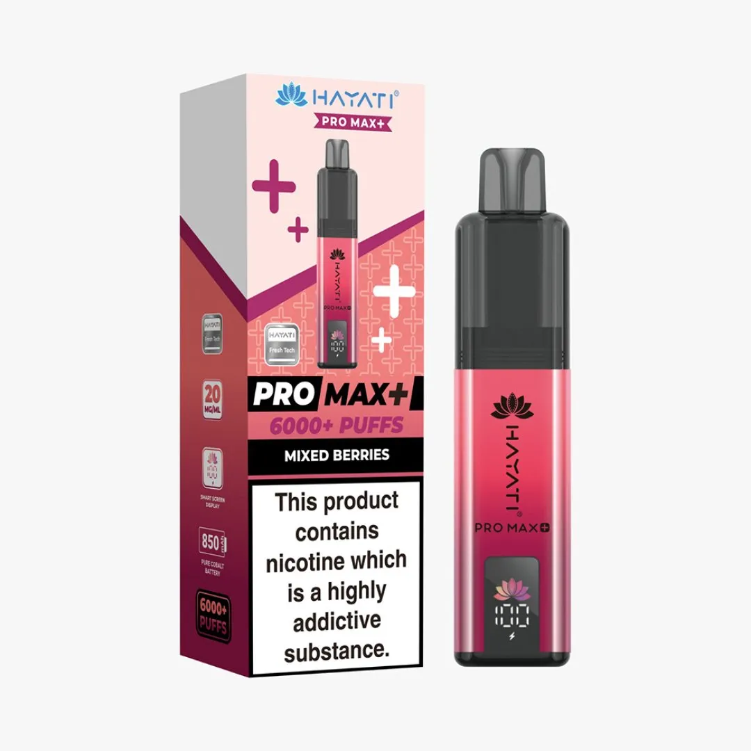 Hayati Pro Max Plus 6000 Puffs Prefilled Vape Kit | £8.99 | Buy 3 for £24