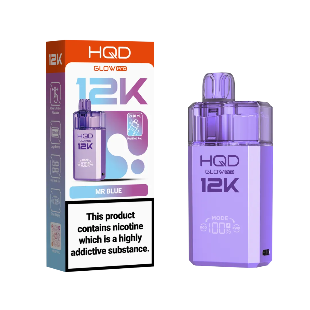 HQD Glow Pro 12K Puffs Prefilled Pod Kit | Only £8.99 | Any 3 for £24