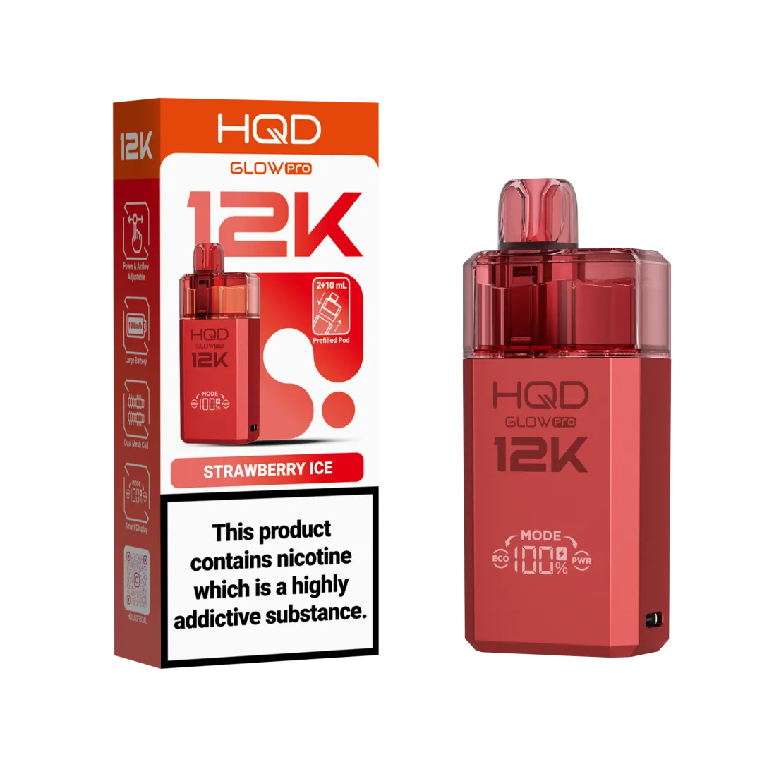 HQD Glow Pro 12K Puffs Prefilled Pod Kit | Only £8.99 | Any 3 for £24