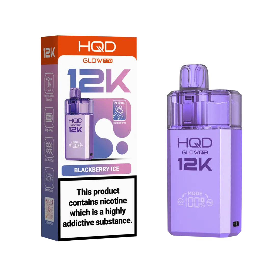HQD Glow Pro 12K Puffs Prefilled Pod Kit | Only £8.99 | Any 3 for £24