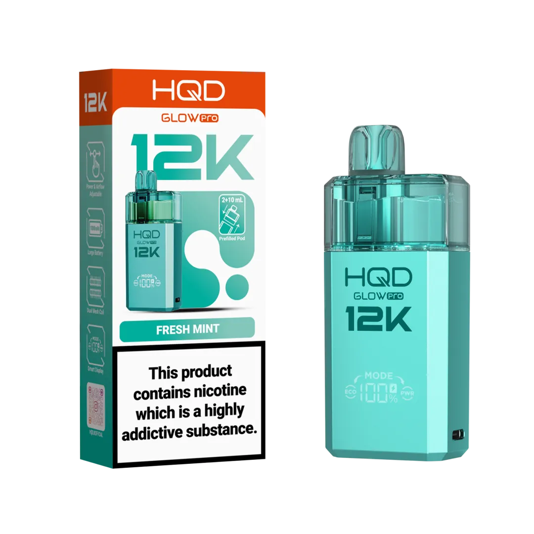HQD Glow Pro 12K Puffs Prefilled Pod Kit | Only £8.99 | Any 3 for £24