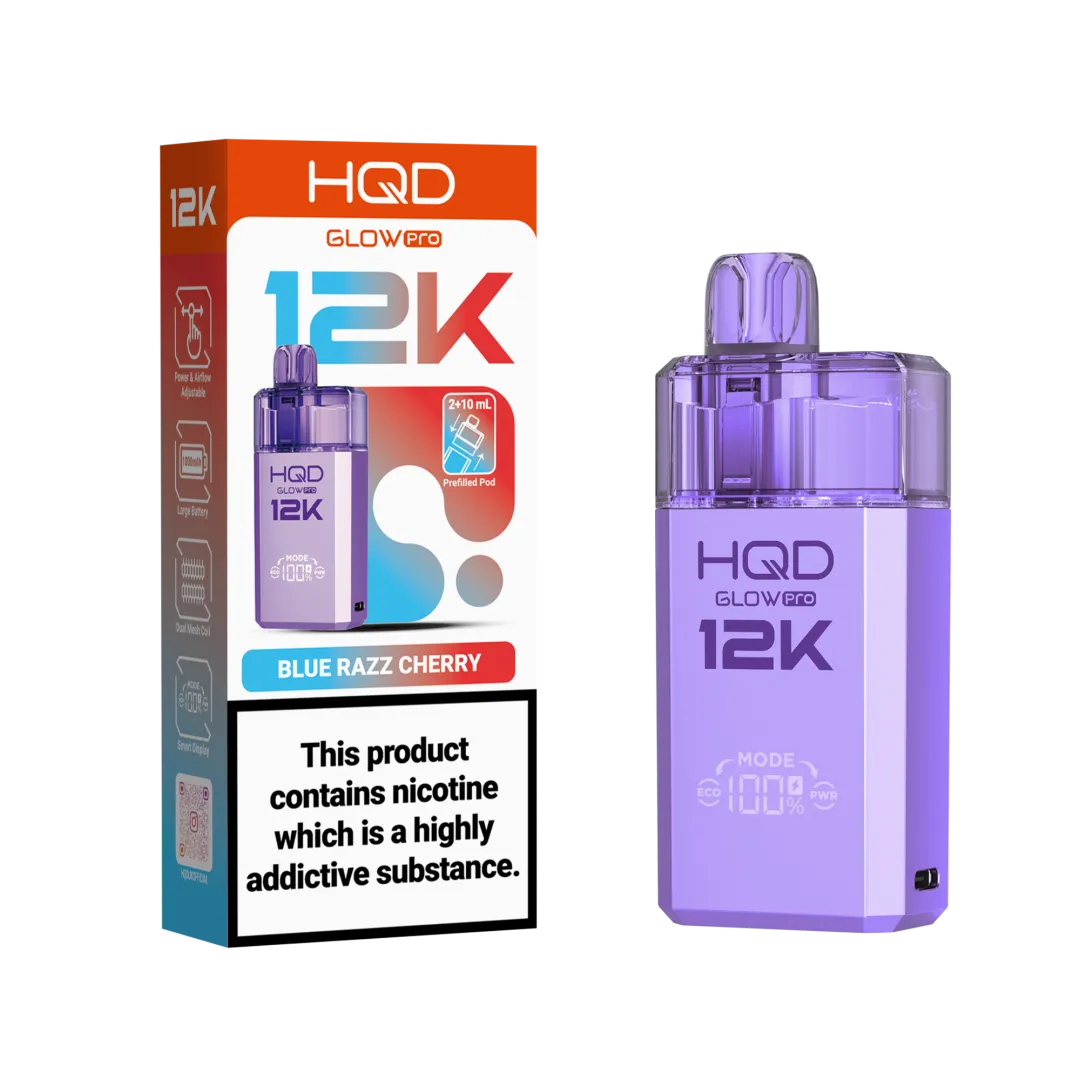 HQD Glow Pro 12K Puffs Prefilled Pod Kit | Only £8.99 | Any 3 for £24