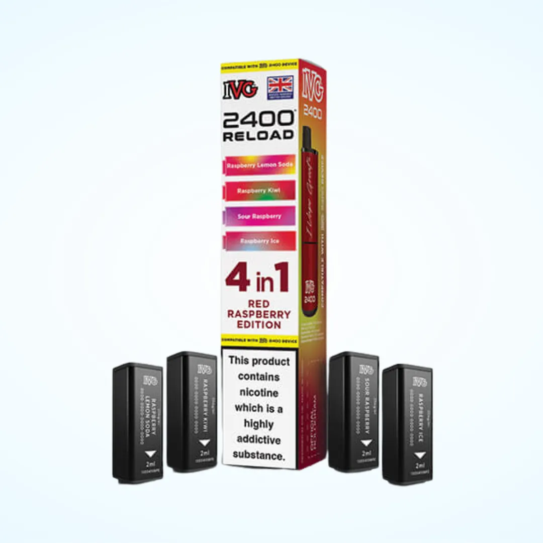 IVG 2400 Reload 4 in 1 Pre-filled Pod – Red Raspberry Edition