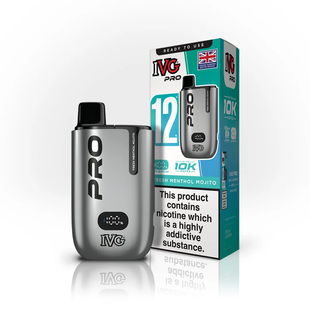Box of 10 IVG Pro 12 10K Puffs Starter Kit | Only £79.99