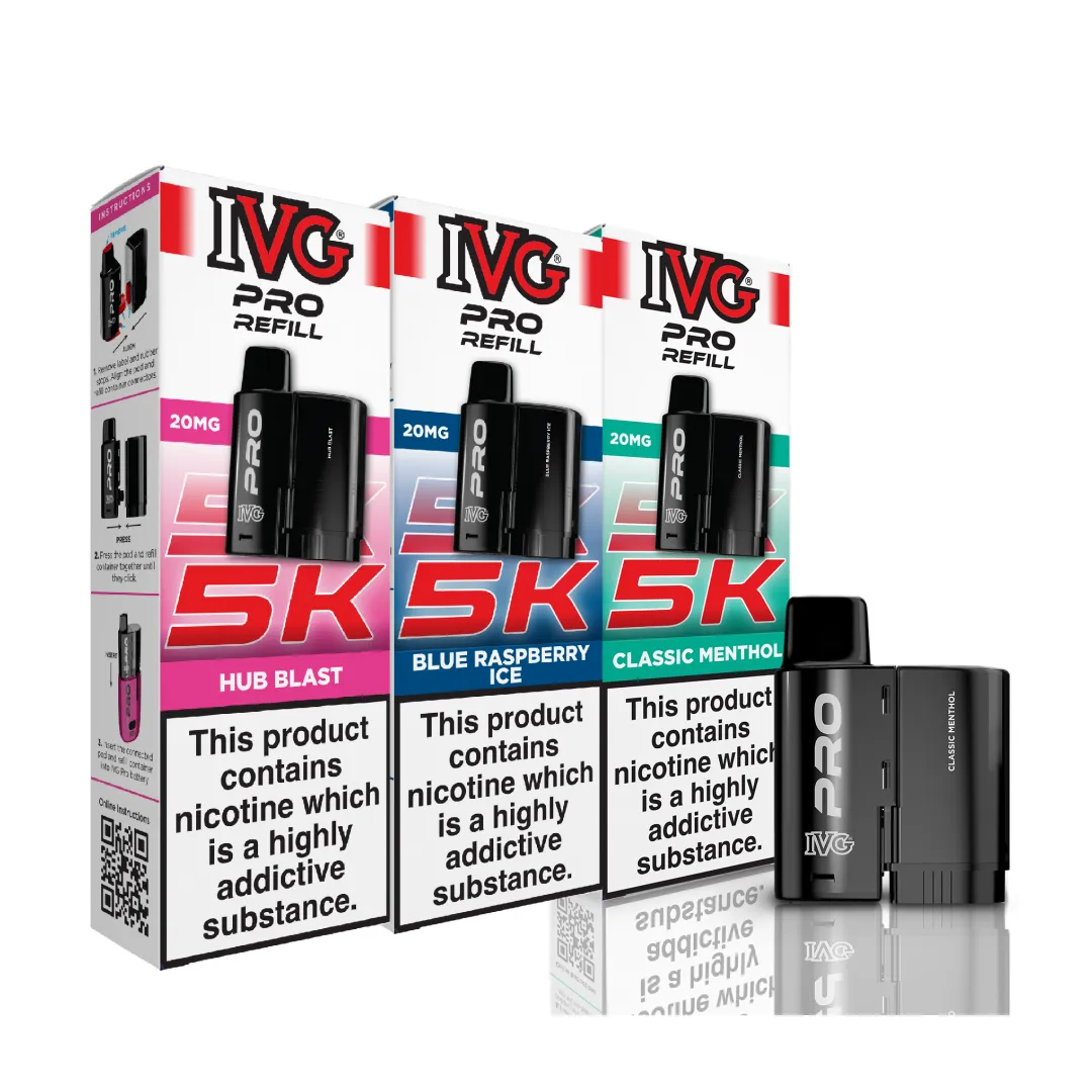 IVG Pro 5K Refill Pods | Compatible with IVG Pro 10K | Only £4.99 | Any 3 for £12