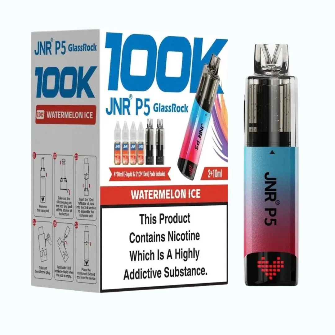 JNR P5 Glassrock 100K Puffs Refillable Pod Kit | Only £29.99 | Any 2 for £39.99