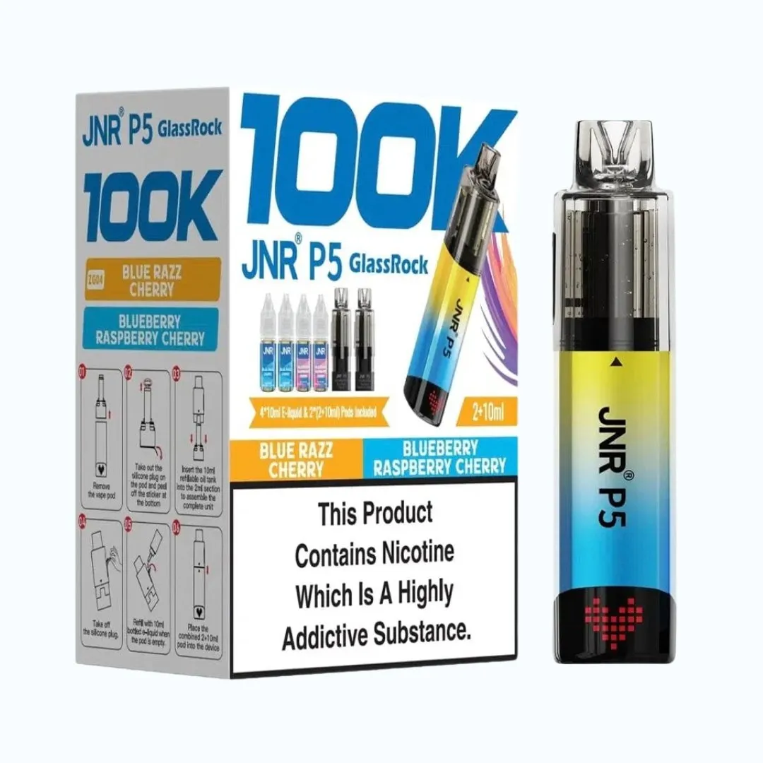 JNR P5 Glassrock 100K Puffs Refillable Pod Kit | Only £29.99 | Any 2 for £39.99