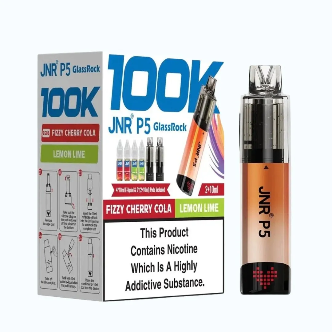 JNR P5 Glassrock 100K Puffs Refillable Pod Kit | Only £29.99 | Any 2 for £39.99
