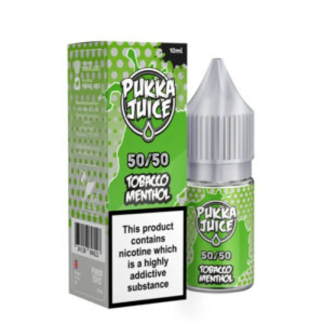 Tobacco Menthol Nic Salt E-Liquid by Pukka Juice 50/50